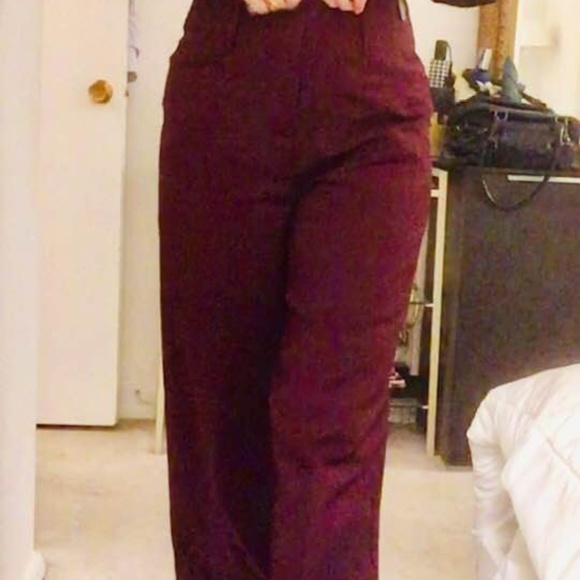 7TH AVENUE PANT - WIDE LEG - BURGUNDY STRETCH 8 - Picture 5 of 8